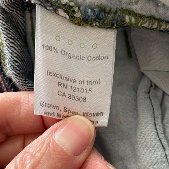 Of The Earth Jeans Wide Leg Denim Boho Organic Cotton Utility Pants Womens Sz 36 - Picture 6 of 16